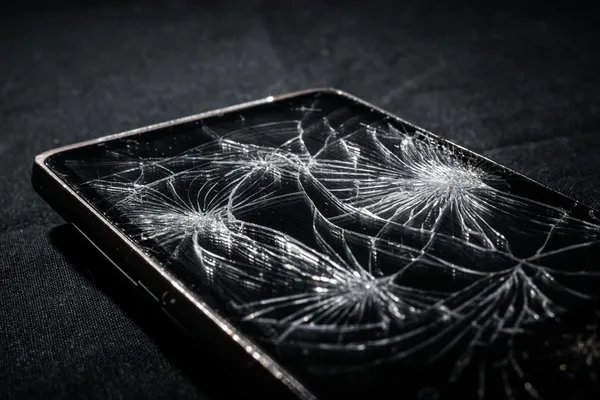 Smartphone met gebroken scherm — Stockfoto