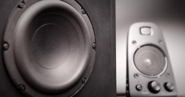 Yüksek sesli müziğe giden subwoofer membranıName — Stok video