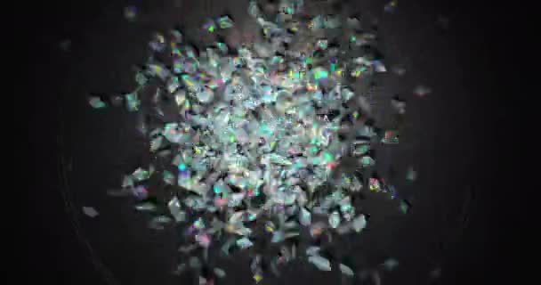 Kleine Bunte Teilchen Zittern Vor Dunklem Hintergrund — Stockvideo