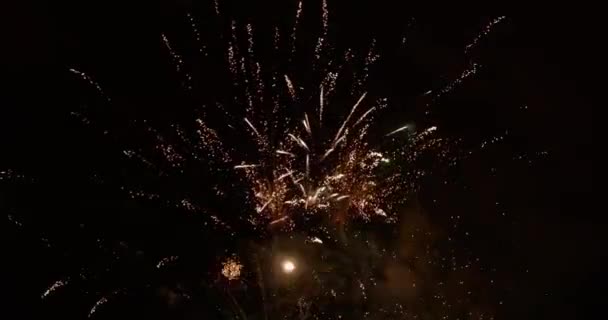 Imágenes abstractas de fuegos artificiales en cámara lenta en bucle — Vídeo de stock