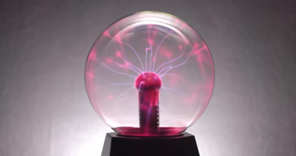 Closeup Plasma Ball Dark Background — Stock Video