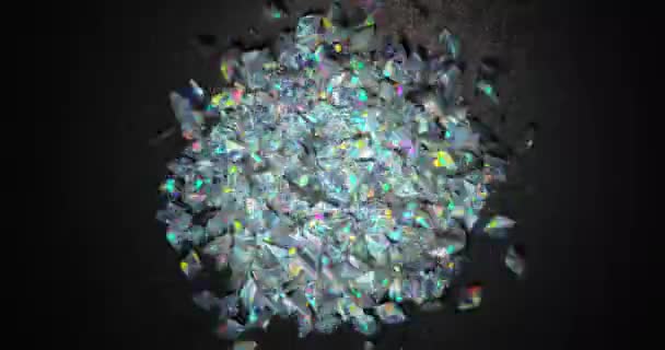 Particule Mici Colorate Rezonează Fundal Întunecat — Videoclip de stoc