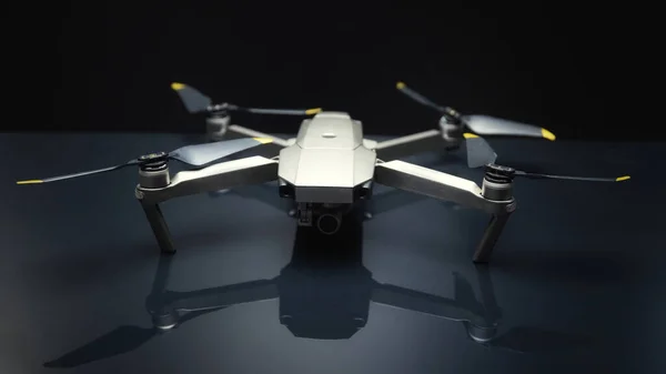 Grey Drone Black Background Close Photo — Stock Photo, Image