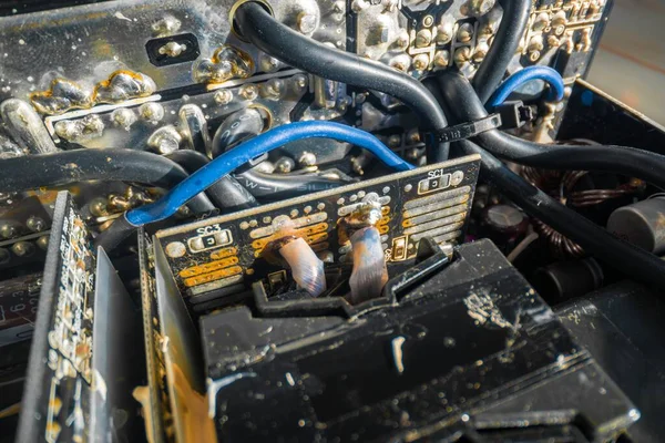 Closeup Photo Damaged Circuit Board Cllseup — Stock Photo, Image