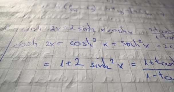 Recension Matematiska Formler Närbild — Stockvideo