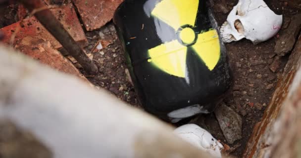 Nuclear Waste Skulls Closeup — Stock Video