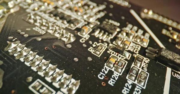 Circuit Board Macro Probe Lens Close — Stock Photo, Image