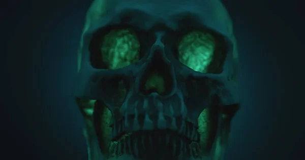 Crâne Avec Boucle Éclairage Colorée Fermer — Photo