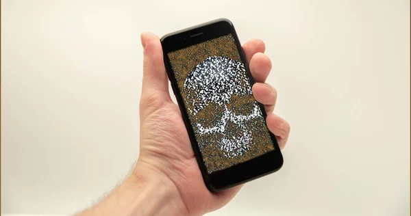 Вспышка Вредоносных Программ Мобильном Телефоне — стоковое фото