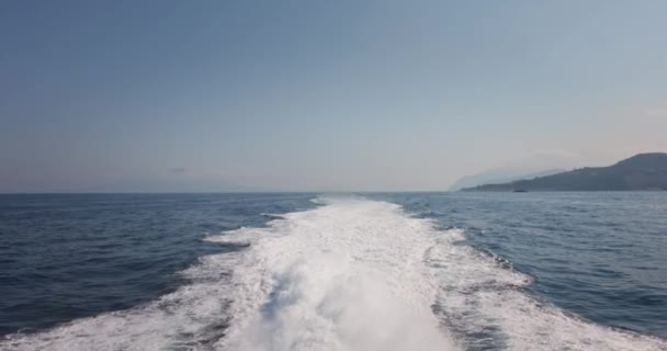 Water Splashing Trail Big Ferry Boat — Stok video