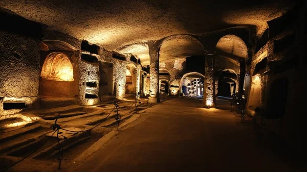 Tunnels Catacombs Underground Burial Holes Closeup —  Fotos de Stock