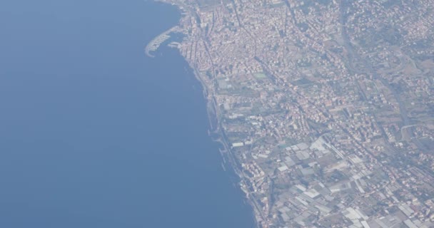 Aerial View City Coastline Italian Region — Video