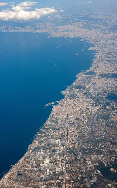 Aerial View City Coastline Italian Region — Fotografia de Stock