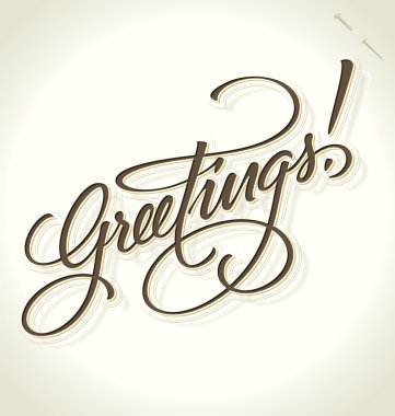GREETINGS hand lettering (vector)