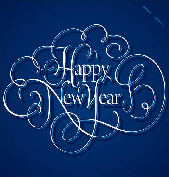 Mutlu yeni yıl el (vektör yazı) — Stok Vektör