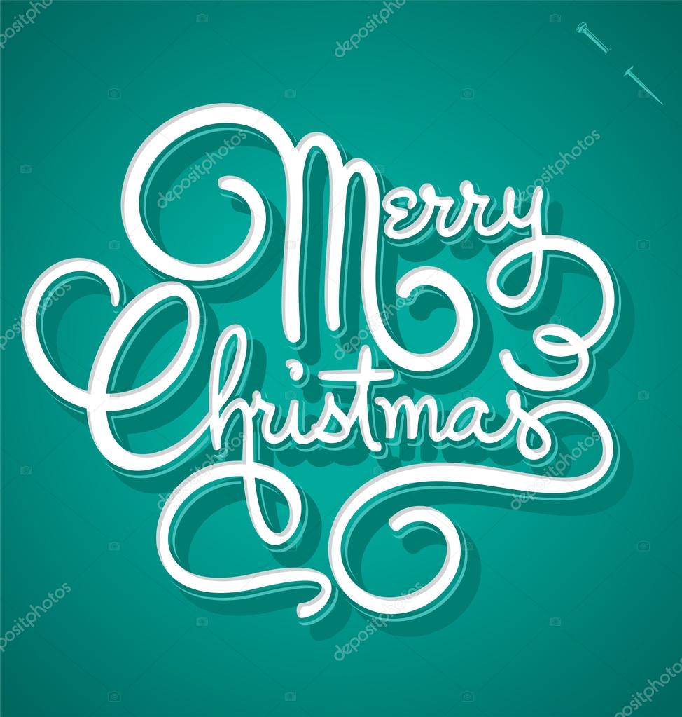 MERRY CHRISTMAS hand lettering (vector)