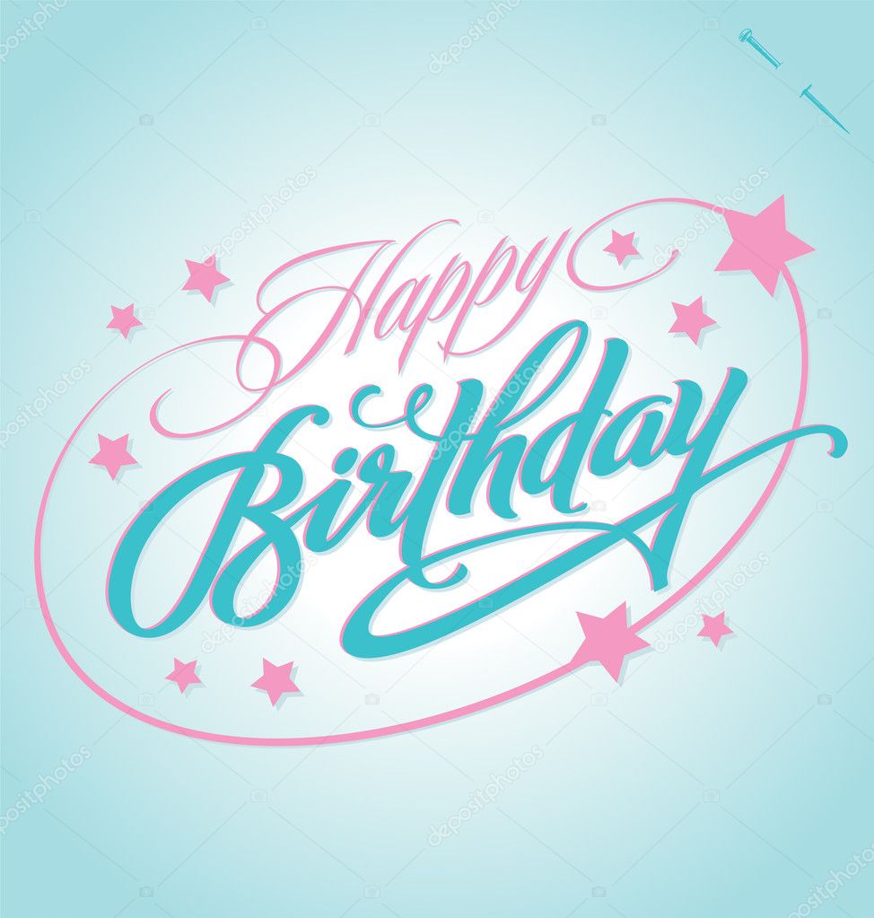 HAPPY BIRTHDAY hand lettering (vector)