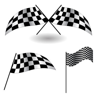 Set of checkered Flags Illustration.