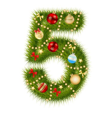 Christmas alphabet number illustration