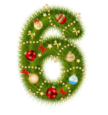 Christmas alphabet number illustration