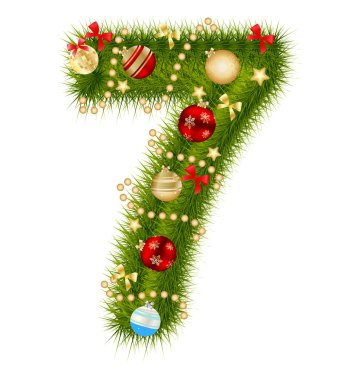 Christmas alphabet number illustration