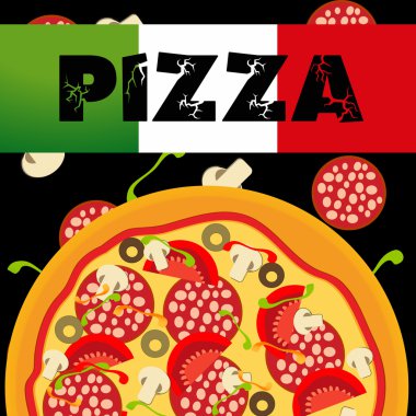 Pizza menü şablonun, vektör çizim