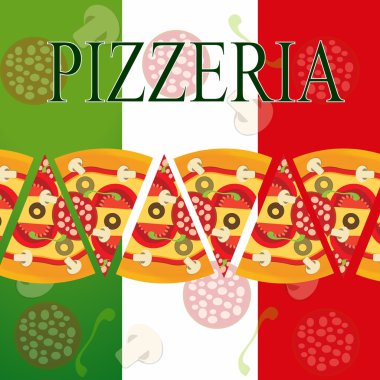 Pizza menü şablonun, vektör çizim