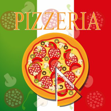 Pizza menü şablonun, vektör çizim