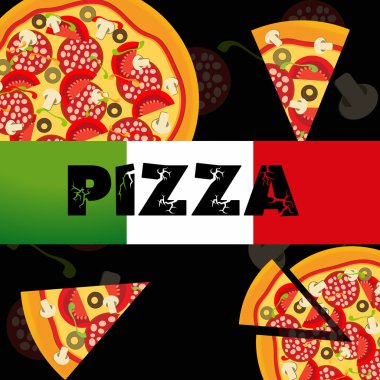 Pizza menü şablonun, vektör çizim