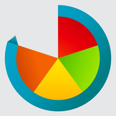 renkli dairesel afiş farklı b oklarla kavramı