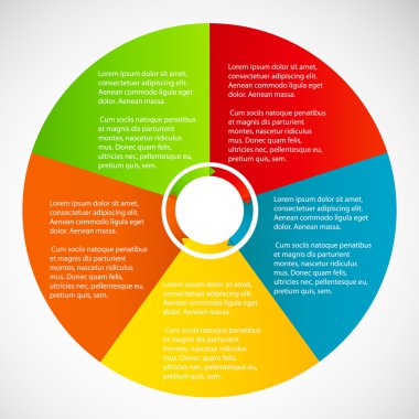 renkli dairesel afiş farklı b oklarla kavramı