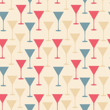 Martini cam Dikişsiz desen vektör çizim