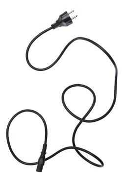 siyah elektrik kablo üzerinde beyaz izole