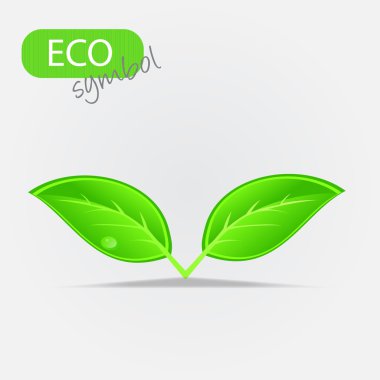 Environmental icon with plant. Vector illustration