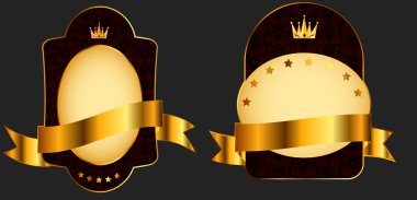 koyu arka plan üzerinde dekoratif süslü altın vektör çerçeve