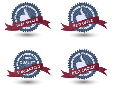 kırmızı kurdele ile vektör en iyi satıcı etiketi.