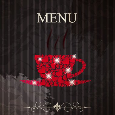 Sevgililer günü Restoran Menü kavramı. vektör illustr