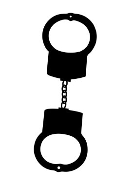 siluetleri vektör çizim beyaz zemin üzerine kelepçe