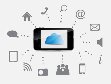 bulut hesaplama vektörü illüstrasyonu