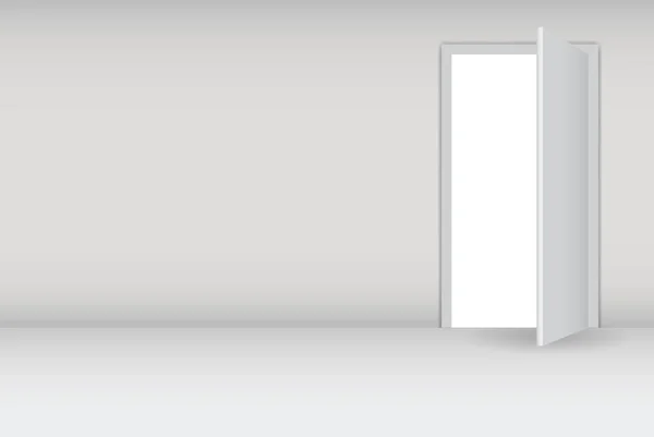 beyaz duvar vektör çizim üzerinde beyaz kapı açma