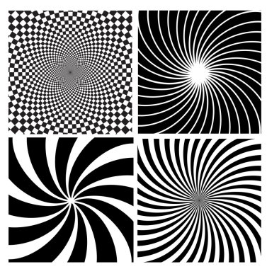 Black and white hypnotic background.