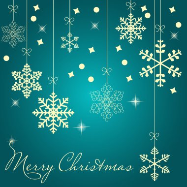 Noel kartı kar taneleri vektör çizim ile