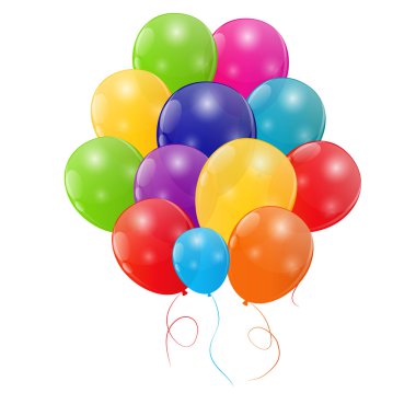 parlak balonlar renk arka plan vektör çizim