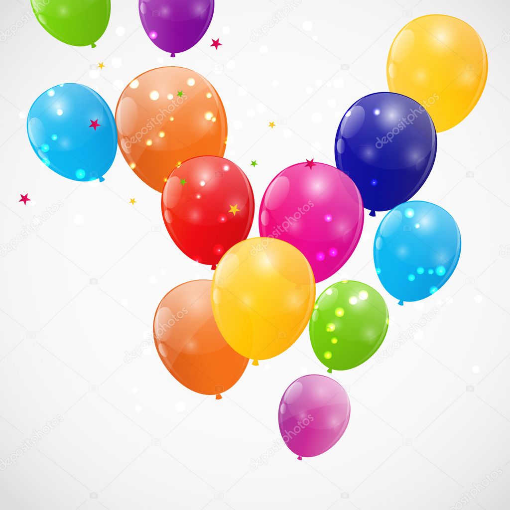 color brillantes globos ilustración de vectores de fondo ...
