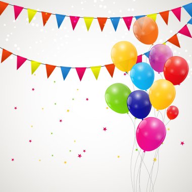 parlak balonlar renk arka plan vektör çizim