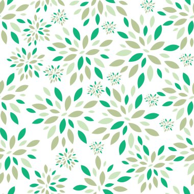 Dikişsiz desen arka plan vektör çizim çiçek yaprakları