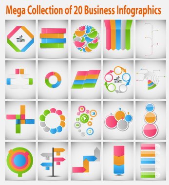 Infographic şablon mega toplama