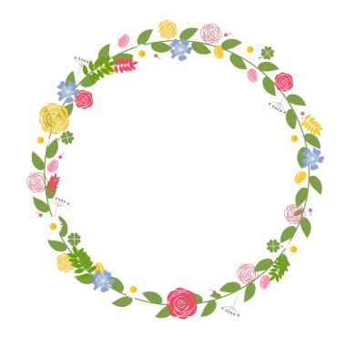 Düğün ve doğum günü kartı için çerçeve çiçek.