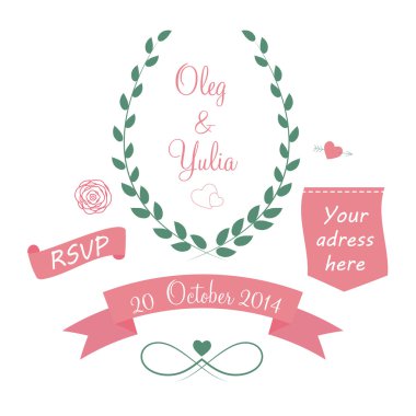 Düğün grafik öğeleri kümesi