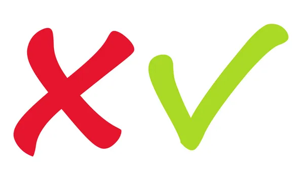 Kırmızı ve yeşil onay işareti simgeler vektör